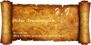 Hohn Innocencia névjegykártya